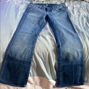 7 for all mankind light wash bootcut jeans